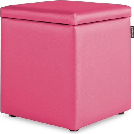 Puff Cubo Arcón Polipiel Fucsia 1 UNIDAD Fucsia (1/4)