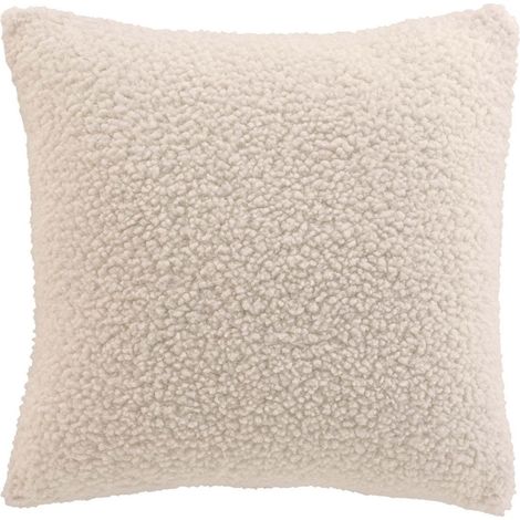 Housse de Coussin en Tissu Bouclette "Woolen" 40x40cm Naturel