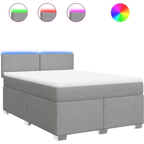 Maison Exclusive - Boxspringbett mit Matratze Hellgrau 160x200 cm (1/5)