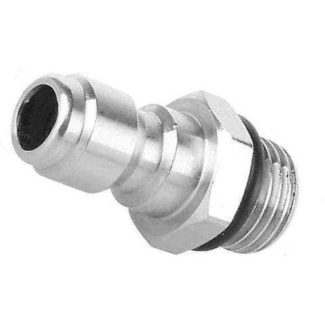 Raccord rapide 1/4", adaptateur pour nettoyeur haute pression avec pulvérisateur de savon, raccord rapide mâle 14 mm vers 1/4", coupleur en acier inoxydable pour lance à mousse. (1/4)