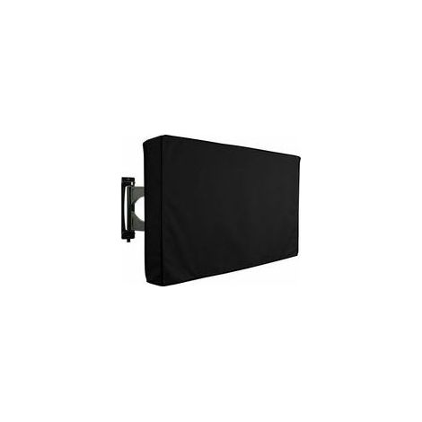 Abri TV extérieur (76-81 cm), pour terrasse et jardin, écran et téléviseur - Imperméable et durable - Noir - Compatible avec support ou fixation murale. (1/4)