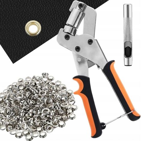 Pince à Œillets avec 500 Œillets de 10mm en Acier Inoxydable - Kit Complet pour Installation d'Œillets pour Bâches, Toiles et Cuir (1/5)