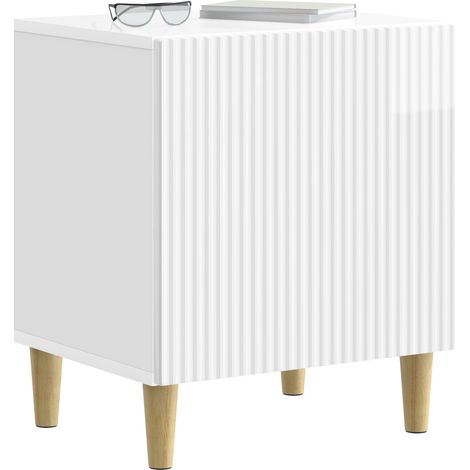 Maison Exclusive - Armadio da Notte Bianco Lucido 43 x 34,5 x 50 cm