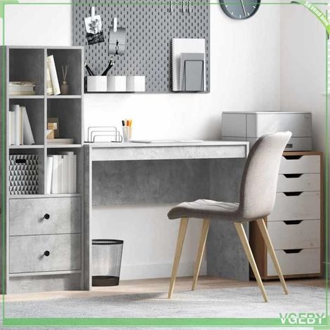 Bureau - ABI - Gris béton - 100 x 40 x 76 cm - Design moderne et élégant (1/5)