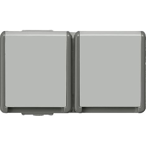SIEMENS - 5UB4722 Delta Superficie IP44 Ap Schuko Enchufe Doble Horizontal con Tapa abatible, para ambientes húmedos, Exteriores o sótanos