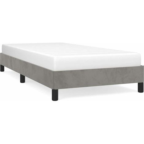 Maison Exclusive - Cadre de lit sans matelas gris clair 90x200 cm velours (1/5)