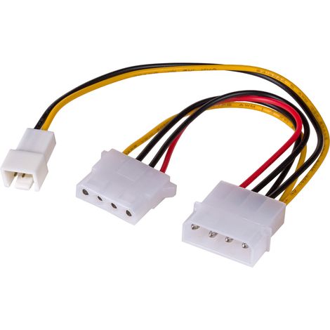 Molex – 3-Pin-Kabel / Molex Akyga AK-CA-35 Stromverteiler-Lüfter 15 cm