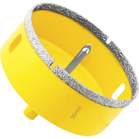 Scie Cloche Diamantée de 90mm avec Foret Guidage, Foret Trépan Diamant pour Carrelage, Porcelaine, Verre, Marbre et Céramique (1/5)