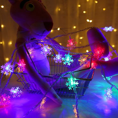 Guirlande lumineuse étoilée à piles, étanche, avec télécommande et minuterie, multicolore, idéale pour l'intérieur, l'extérieur, une chambre, une tente ou une fête. (1/5)