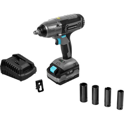 Clé à chocs sans fil avec batterie interchangeable 20 V 4000 mAh Vitesse sans Charge 2300 TR/Min, Taux d'impact 3000 BPM, Couple Max 400 Nm, Mandrin de perceuse (1/5)