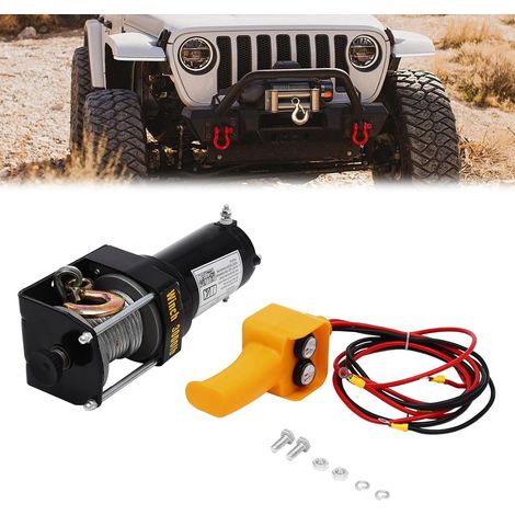 Electric Winch,12V 1300Kg Electric Hoist with Wired Remote Control and 6M Steel Wire for Garage, Warehouses (1/5)