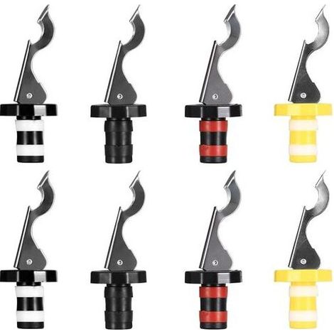 Set di 8 tappi a leva per bottiglie di vino, acqua e altre bevande. Tappi universali riutilizzabili per vino, champagne, birra e altre bevande. (1/5)