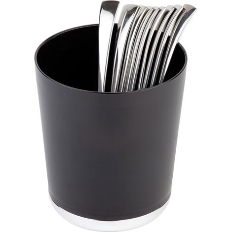 Poubelle de Table/récipients pour Couverts Ø 13 cm, H: 15 cm SAN, Noir (1/5)