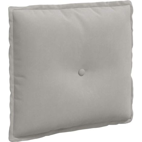 Coussin gris clair, 50 x 45 cm, en tissu microfibre. (1/5)