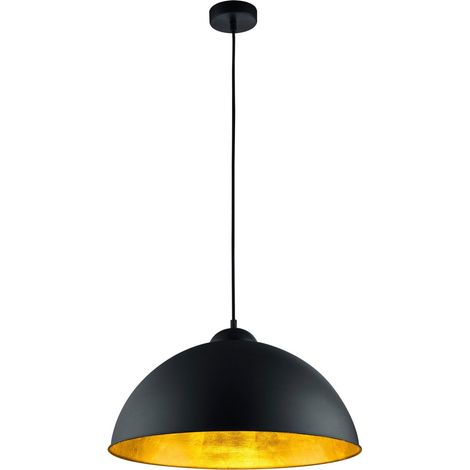 Lampada a Sospensione da Interno E27 in Metallo Nero Opaco (1/2)