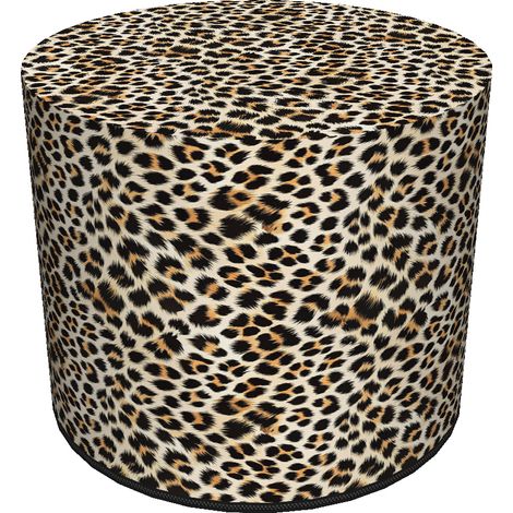 Pouf impermeabile in Cordura per casa e giardino - Fantasia leopardata, luminoso, elegante, comodo, stabile, con cerniera, 40 cm, Bertoni (1/5)