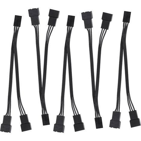Stück 3-Pin-PC-Lüfterverlängerungskabel, 1-zu-2-Splitter für Gehäuselüfter-Netzteil (1/5)