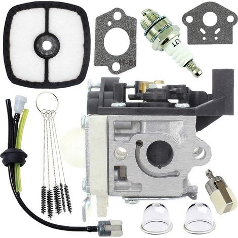 Lot de 2 kits carburateur compatible avec débroussailleuse Echo SRM-265 et SRM-265ES, pièce de rechange fiable pour entretien jardin. (1/4)