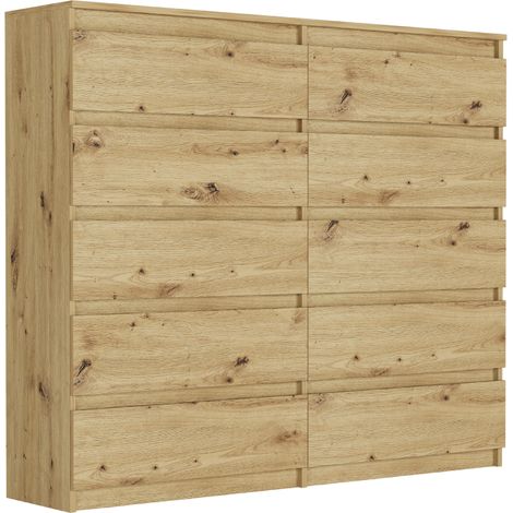 Hohe Kommode mit Schubladen Artisan, 120 x 140 x 40 cm Modern R140S10