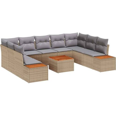 Maison Exclusive - Gartensofa-set mit Kissen 5 pcs Beige und Hell