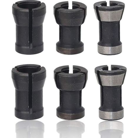 6 piezas de cabezal de mandril HSS, mandril para fresadora, cabezal adaptador de mandril de pinza, juego de mandriles de pinza, cabezal de grabado para taladros y máquinas de grabado, 6 mm/6,35 mm/8 m (1/5)
