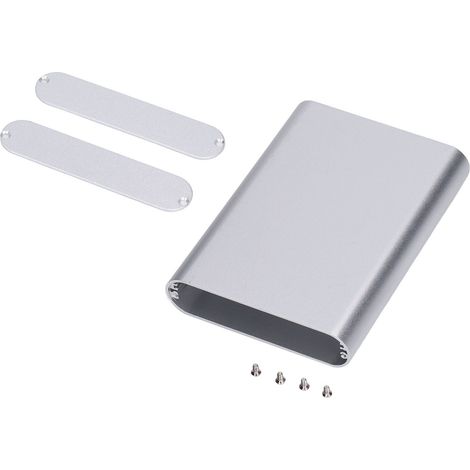 Boîtier de projet en alliage d'aluminium, argent mat, sablé et oxydé, pour câblage PCB et circuits imprimés (1/5)