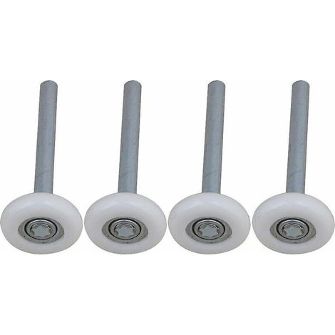 Lot de 4 roulettes de porte de garage en nylon à roulement à billes scellé avec tige de 115 mm
