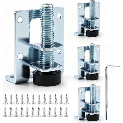 4 Pack Height Adjustable Leveling Feet 55mm Height Adjustable Furniture Legs Furniture Feet Metal Cabinet Legs for Cabinets Workbench Shelf Legs Table Legs Shelf Feet (1/5)