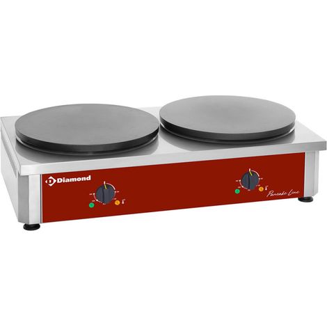 Crêpière électrique double - haut rendt. Ø 400mm - Diamond