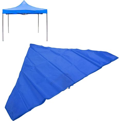 Toit de remplacement en tissu Oxford pliable et imperméable à 4 coins pour camping et exposition en extérieur 6,2 pieds bleu (1/5)