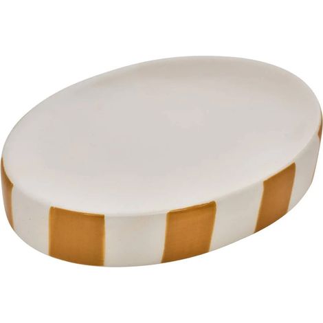Porte-Savon en Céramique "Strio" 13cm Jaune