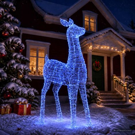 vidaXL Reno de Navidad LED LOVIISA 900 LED Azul 122 x 56 x 215 cm (1/5)