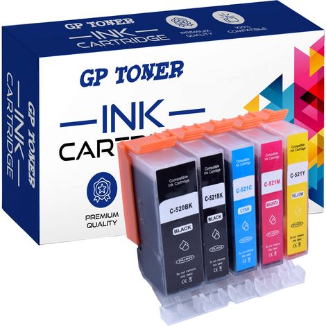 5 cartouches d'encre CMJN GP pour Canon C520XL (1/5)