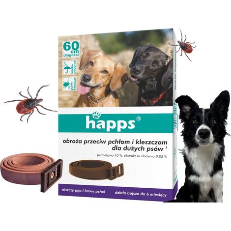 HAPPS - collier anti-puces et anti-tiques pour grands chiens