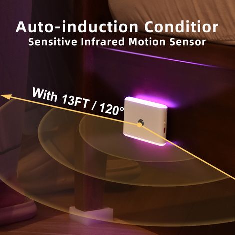 Veilleuse LED rechargeable à détection de mouvement, éclairage haut et bas RGB, lampe d'ambiance intelligente à gradation continue, 0,25W 36V (1/5)