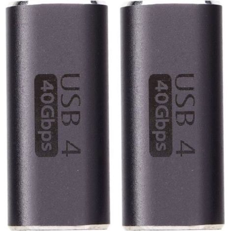 Adaptador YUI USB-C hembra a hembra, adaptador de tipo C a tipo C hembra a hembra, transferencia de datos de 40 Gbps, 100 W (1/4)