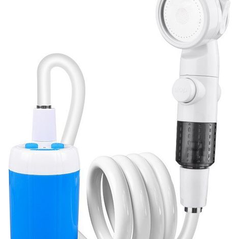 Tragbare elektrische Campingdusche, 4000 mAh, zwei Sprühmodi, multifunktionaler Wassersprüher für Haustierbaden, Autowäsche, Wandern, Strand und Reisen