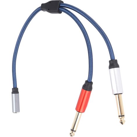 Câble audio femelle 3,5 mm vers double mâle 6,35 mm pour haut-parleur, amplificateur de puissance et console de mixage