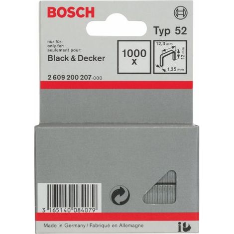 Bosch Flachdrahtklammer  Typ 52,  12,3 x  1,25 x  12 mm  -2609200207  Bosch graffetta  piatta Tipo  52, 12,3  x 1,25  x 12  mm -2609200207 (1/3)