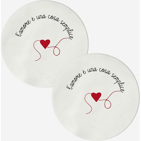 Set 2 sottopiatti decorativi rivestiti Loving L'Amore è Una Cosa Semplice (1/2)