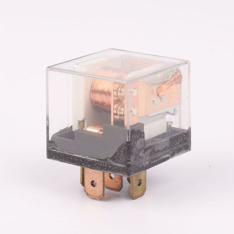 Relais automobile étanche à double contact transparent 80A 12V 5 broches, relais haute puissance à double contact 5 broches avec éclairage. (1/4)