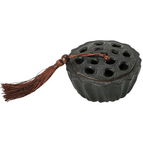 Brûleur de Parfum Pratique pour Décoration Maison et Ambiance Mystérieuse en Céramique Forme Antique Noir, Poêle à Arômes en Boutique de Massage (1/5)