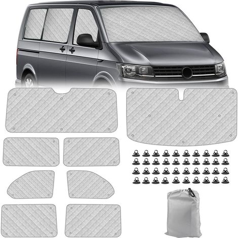 Thermomatte Fahrerhaus Innen für VW T5 T6 SWB, 8-teilig, UV- & Sonnenschutz (1/5)