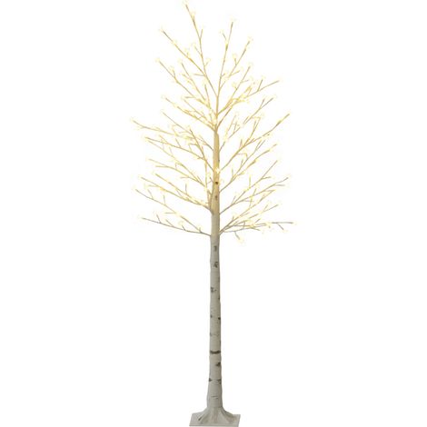 Arbre artificiel, bouleau artificiel, 180 LED, 3 niveaux de luminosité, blanc chaud, écorce réaliste, 21,5 x 21,5 x 180 cm (1/5)