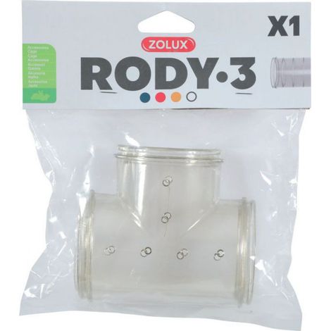 Tube T Rody gris transparent. taille ø 5 cm x 9.5 cm x 8 cm. pour rongeur. - zolux (1/3)