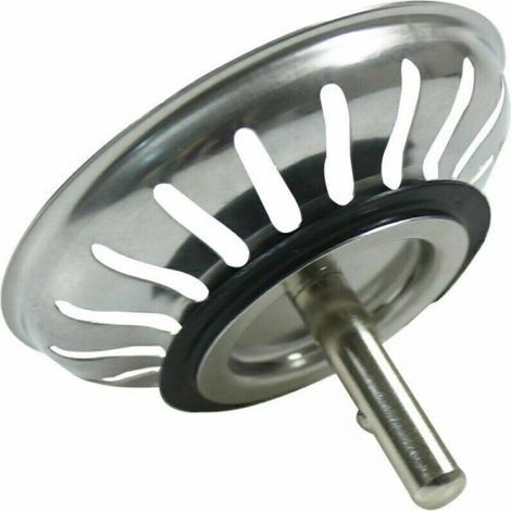 Pezzo. Cestello filtrante per lavello da cucina 79,3 mm Filtro universale in acciaio inox, tappo del cestello retrattile, lavabile in lavastoviglie, antiostruzione e anti-traboccamento. (1/4)
