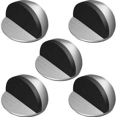 5-teiliges Türstopper-Set, selbstklebende Türstopper aus Edelstahl, Türstopper mit Gummipuffern, selbstklebende Türstopper für alle Hartböden, zum Schutz Ihrer Türen und Wände (1/4)