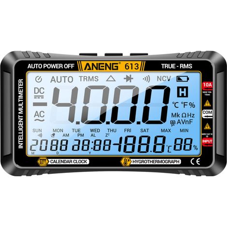 Eosnow ANENG 613 3 in 1 Smart Multimeter Perpetual Calendar Temperature Hygrometer 4000 Counts Digital AC/DC Current Voltage Resistance Capacitor Tester (1/5)