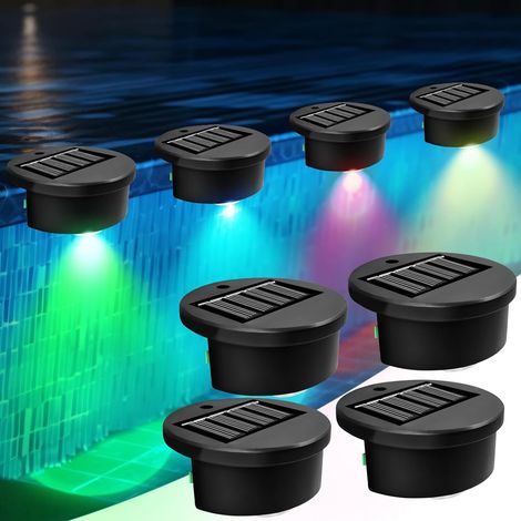 Lot de 4 lampes solaires pour piscines - Lampes solaires pour l'extérieur - Décoration murale pour l'extérieur - Lampes de piscine - Lampes solaires pour le jardin - Lumières de bassin (1/5)