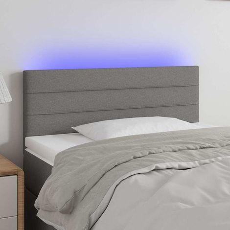 Tête de lit LED réglable gris foncé en tissu avec bande LED 80 x 5 x 78/88 cm, 5.48kg - PANGIVO (1/5)